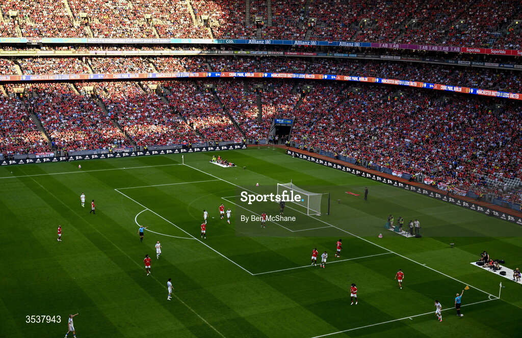 12 August 2026; A general view of the action during the pre-season friendly match between Manchester United and Leeds United at Croke Park in Dublin. Photo by Ben McShane/Sportsfile