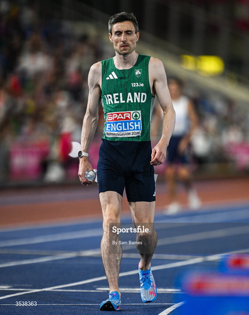 13 August 2026; Mark English of Ireland before the men's 800m final during day four of the European Athletics Championships 2026 at Alexander Stadium in Birmingham, England. Photo by Sam Barnes/Sportsfile