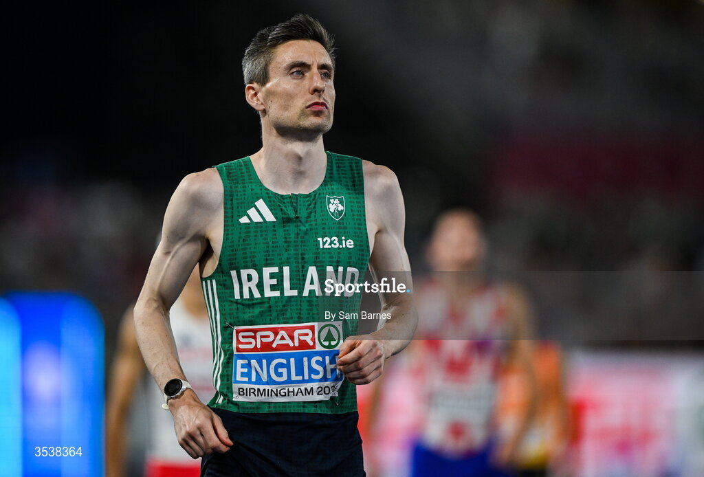 13 August 2026; Mark English of Ireland before the men's 800m final during day four of the European Athletics Championships 2026 at Alexander Stadium in Birmingham, England. Photo by Sam Barnes/Sportsfile