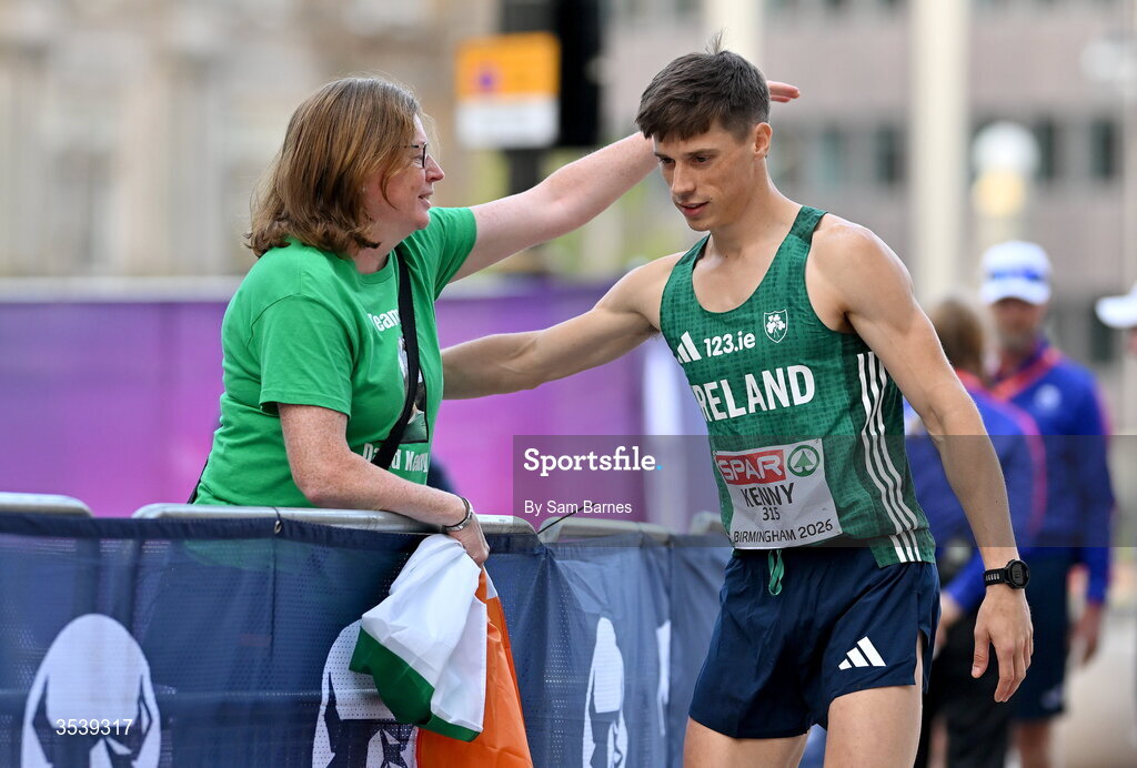 15 August 2026; David Kenny of Ireland before competing in the men's half marathon race walk during day six of the European Athletics Championships 2026 in Birmingham, England. Photo by Sam Barnes/Sportsfile