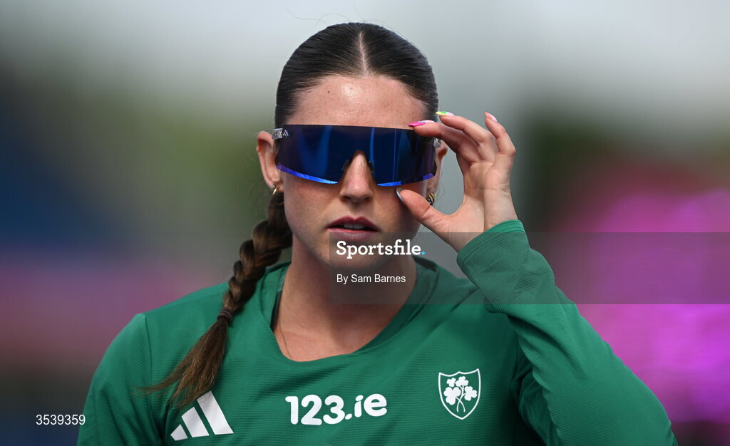 15 August 2026; Kate O’Connor of Ireland before competing in the javelin event of the women’s heptathlon during day six of the European Athletics Championships 2026 at Alexander Stadium in Birmingham, England. Photo by Sam Barnes/Sportsfile