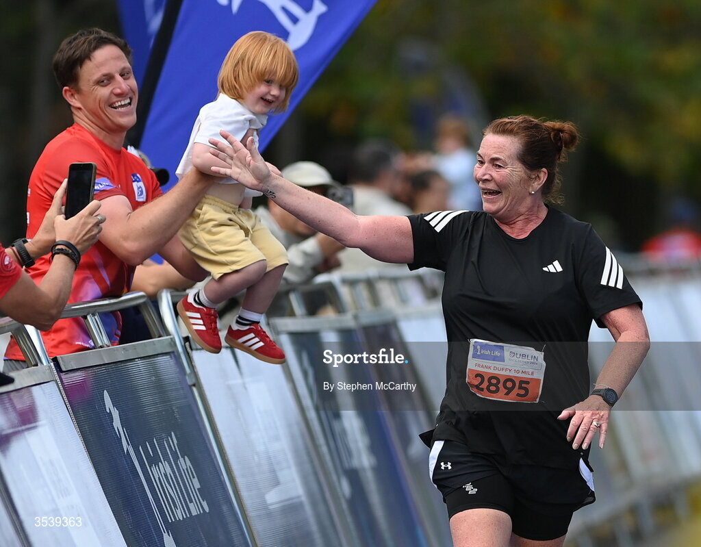 15 August 2026; Margaret Bollard from Wicklow during the 2026 Irish Life Frank Duffy 10 Mile, in the Phoenix Park, Dublin. Thousands of runners took part in the sold out Irish Life Frank Duffy 10 Mile, the second event in the 2026 Irish Life Dublin Race Series. Photo by Stephen McCarthy/Sportsfile