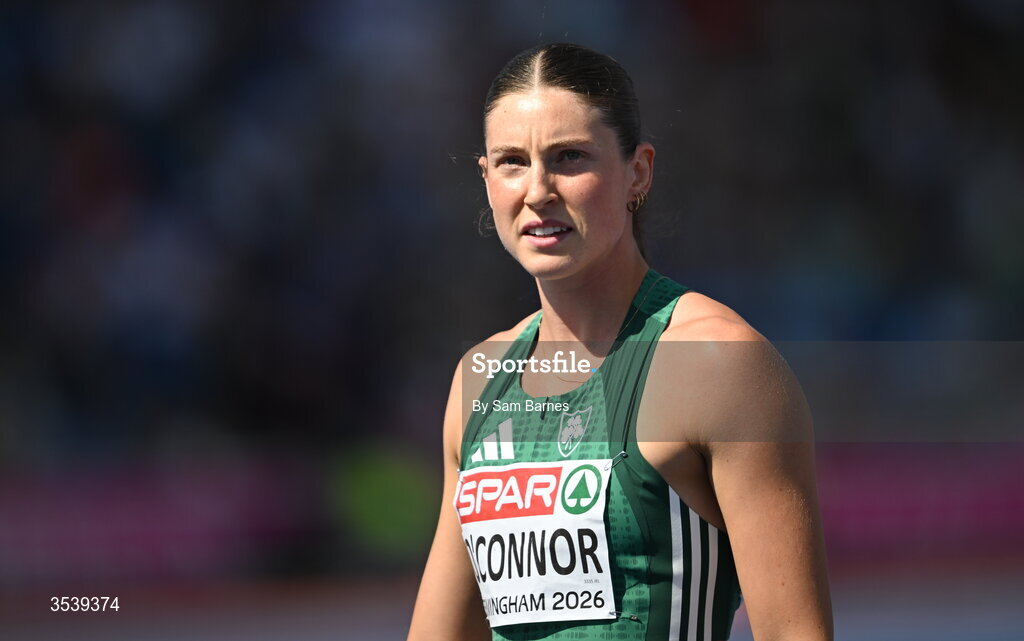 15 August 2026; Kate O’Connor of Ireland competes in the javelin event of the women’s heptathlon during day six of the European Athletics Championships 2026 at Alexander Stadium in Birmingham, England. Photo by Sam Barnes/Sportsfile
