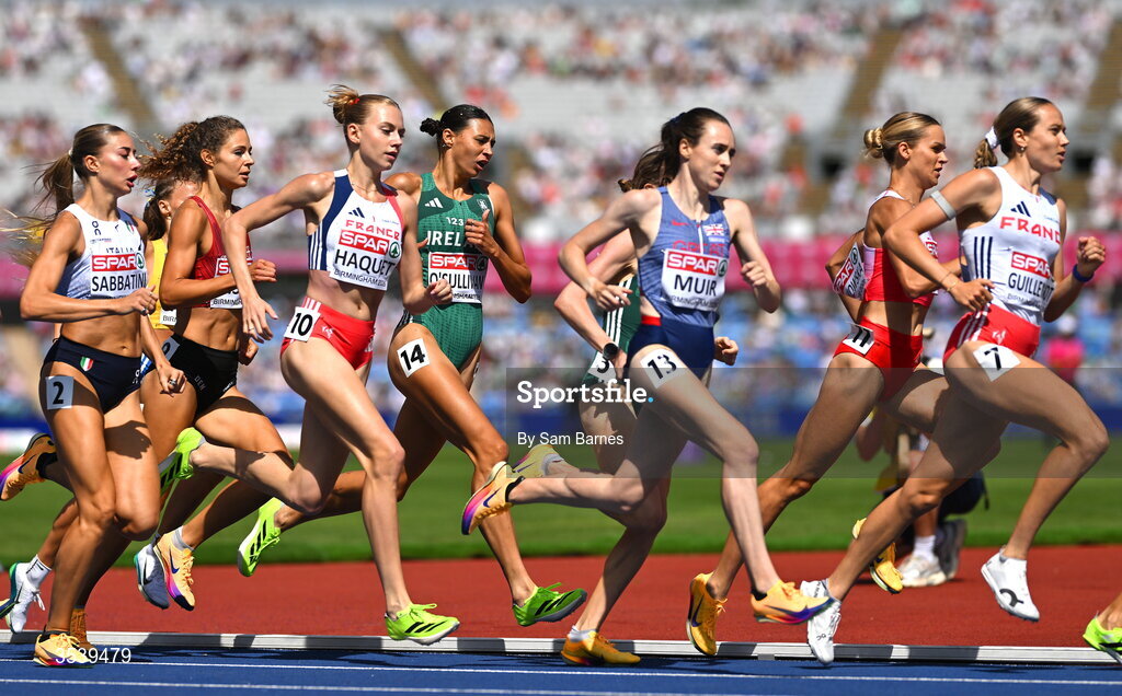 15 August 2026; Sophie O’Sullivan of Ireland competes in round 1 of the women's 1500m during day six of the European Athletics Championships 2026 at Alexander Stadium in Birmingham, England. Photo by Sam Barnes/Sportsfile