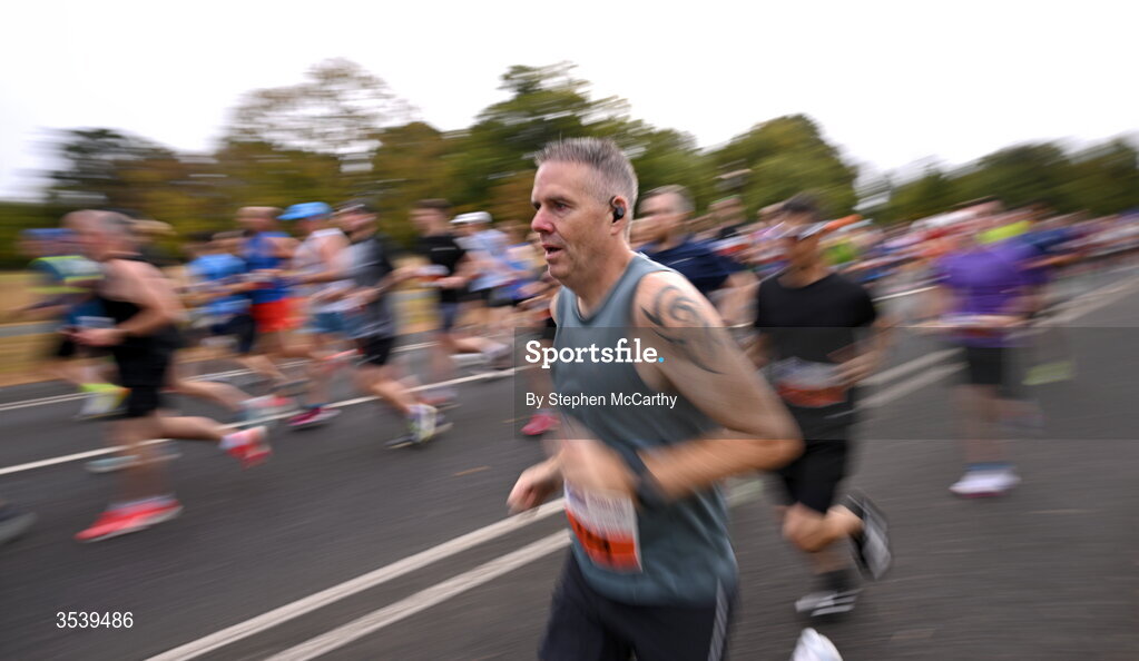 15 August 2026; Kevin Victory from Dublin during the 2026 Irish Life Frank Duffy 10 Mile, in the Phoenix Park, Dublin. Thousands of runners took part in the sold out Irish Life Frank Duffy 10 Mile, the second event in the 2026 Irish Life Dublin Race Series. Photo by Stephen McCarthy/Sportsfile