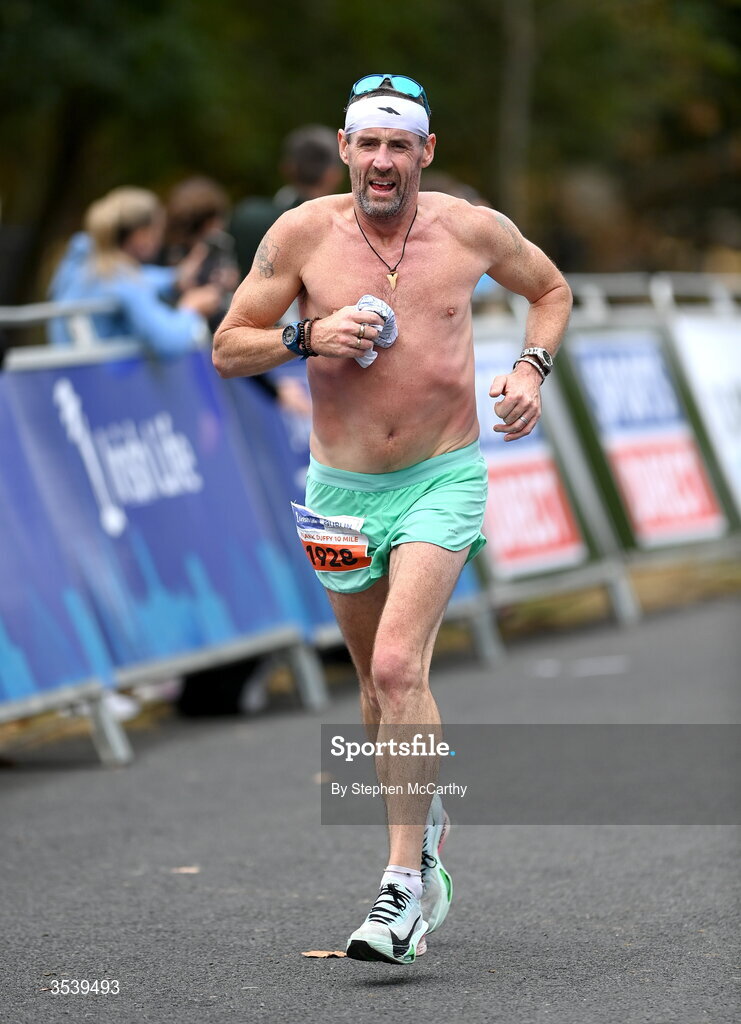 15 August 2026; Stephen Conroy from Dublin during the 2026 Irish Life Frank Duffy 10 Mile, in the Phoenix Park, Dublin. Thousands of runners took part in the sold out Irish Life Frank Duffy 10 Mile, the second event in the 2026 Irish Life Dublin Race Series. Photo by Stephen McCarthy/Sportsfile