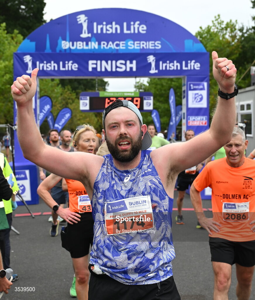 15 August 2026; Oisin Daly from Dublin during the 2026 Irish Life Frank Duffy 10 Mile, in the Phoenix Park, Dublin. Thousands of runners took part in the sold out Irish Life Frank Duffy 10 Mile, the second event in the 2026 Irish Life Dublin Race Series. Photo by Stephen McCarthy/Sportsfile