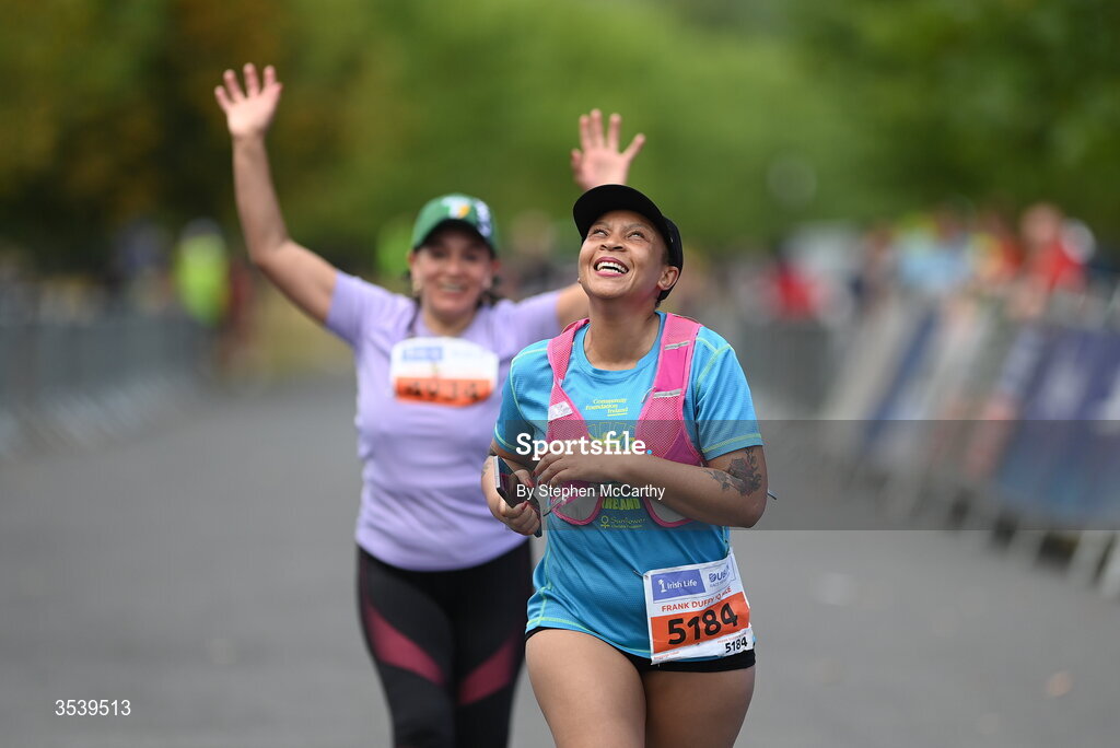 15 August 2026; Lerato Boikanyo approaches the finish line during the 2026 Irish Life Frank Duffy 10 Mile, in the Phoenix Park, Dublin. Thousands of runners took part in the sold out Irish Life Frank Duffy 10 Mile, the second event in the 2026 Irish Life Dublin Race Series. Photo by Stephen McCarthy/Sportsfile