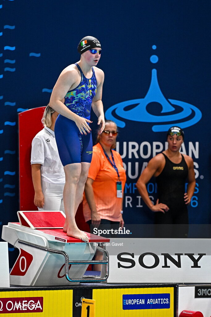 15 August 2026; Alana Burns-Atkin of Ireland competes in the Women’s 200m Butterfly during day six of the 2026 European Aquatics Championships in Paris, France. Photo by Ewan Gavet/Sportsfile