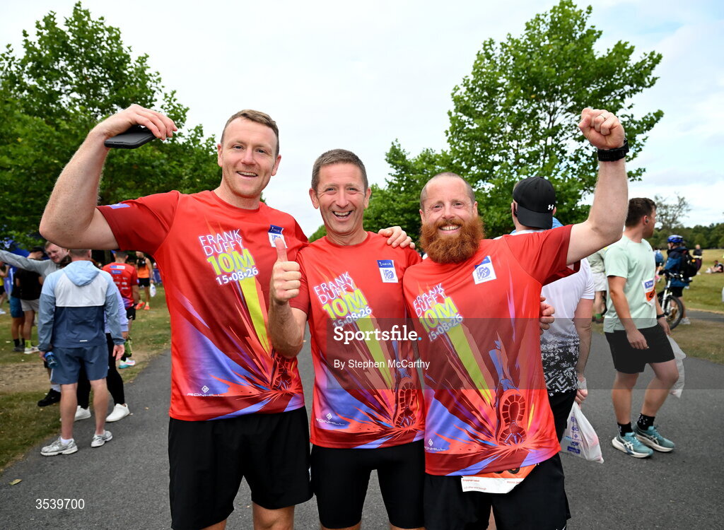 15 August 2026; Athletes after finishing the 2026 Irish Life Frank Duffy 10 Mile, in the Phoenix Park, Dublin. Thousands of runners took part in the sold out Irish Life Frank Duffy 10 Mile, the second event in the 2026 Irish Life Dublin Race Series. Photo by Stephen McCarthy/Sportsfile