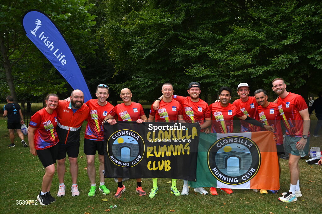 15 August 2026; Athletes after finishing the 2026 Irish Life Frank Duffy 10 Mile, in the Phoenix Park, Dublin. Thousands of runners took part in the sold out Irish Life Frank Duffy 10 Mile, the second event in the 2026 Irish Life Dublin Race Series. Photo by Stephen McCarthy/Sportsfile