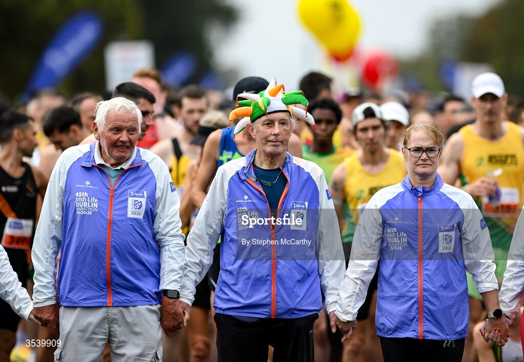 15 August 2026; Volunteers during the 2026 Irish Life Frank Duffy 10 Mile, in the Phoenix Park, Dublin. Thousands of runners took part in the sold out Irish Life Frank Duffy 10 Mile, the second event in the 2026 Irish Life Dublin Race Series. Photo by Stephen McCarthy/Sportsfile