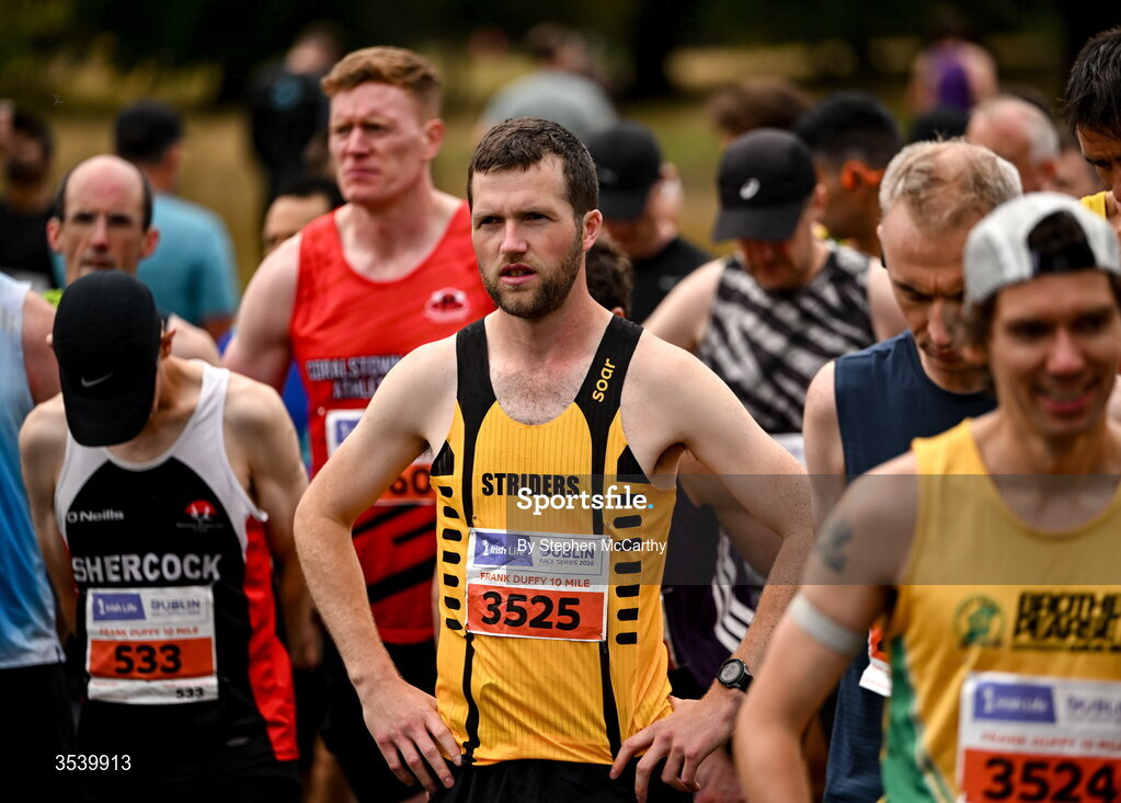 15 August 2026; Neil Johnston of Annadale Striders before the 2026 Irish Life Frank Duffy 10 Mile, in the Phoenix Park, Dublin. Thousands of runners took part in the sold out Irish Life Frank Duffy 10 Mile, the second event in the 2026 Irish Life Dublin Race Series. Photo by Stephen McCarthy/Sportsfile