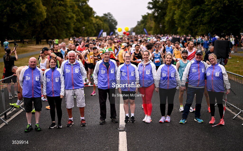 15 August 2026; Volunteers during the 2026 Irish Life Frank Duffy 10 Mile, in the Phoenix Park, Dublin. Thousands of runners took part in the sold out Irish Life Frank Duffy 10 Mile, the second event in the 2026 Irish Life Dublin Race Series. Photo by Stephen McCarthy/Sportsfile