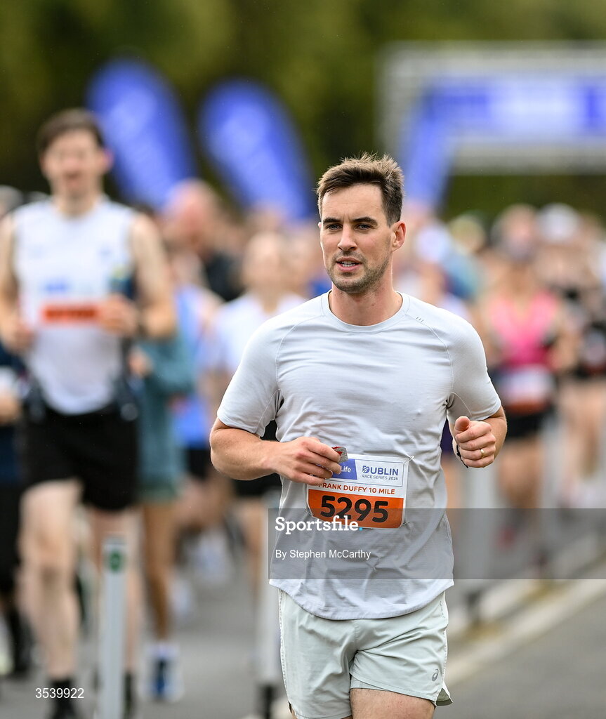15 August 2026; Elliott Finn Philips from Dublin during the 2026 Irish Life Frank Duffy 10 Mile, in the Phoenix Park, Dublin. Thousands of runners took part in the sold out Irish Life Frank Duffy 10 Mile, the second event in the 2026 Irish Life Dublin Race Series. Photo by Stephen McCarthy/Sportsfile