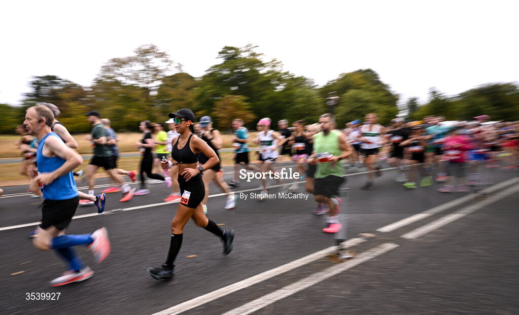 15 August 2026; Siobhan Sweeney from Dublin during the 2026 Irish Life Frank Duffy 10 Mile, in the Phoenix Park, Dublin. Thousands of runners took part in the sold out Irish Life Frank Duffy 10 Mile, the second event in the 2026 Irish Life Dublin Race Series. Photo by Stephen McCarthy/Sportsfile