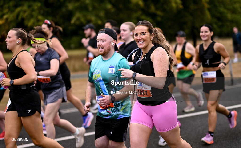 15 August 2026; Kayleigh McCarton from Dublin during the 2026 Irish Life Frank Duffy 10 Mile, in the Phoenix Park, Dublin. Thousands of runners took part in the sold out Irish Life Frank Duffy 10 Mile, the second event in the 2026 Irish Life Dublin Race Series. Photo by Stephen McCarthy/Sportsfile