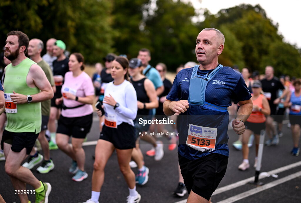 15 August 2026; Gerard Havercroft from Dublin during the 2026 Irish Life Frank Duffy 10 Mile, in the Phoenix Park, Dublin. Thousands of runners took part in the sold out Irish Life Frank Duffy 10 Mile, the second event in the 2026 Irish Life Dublin Race Series. Photo by Stephen McCarthy/Sportsfile