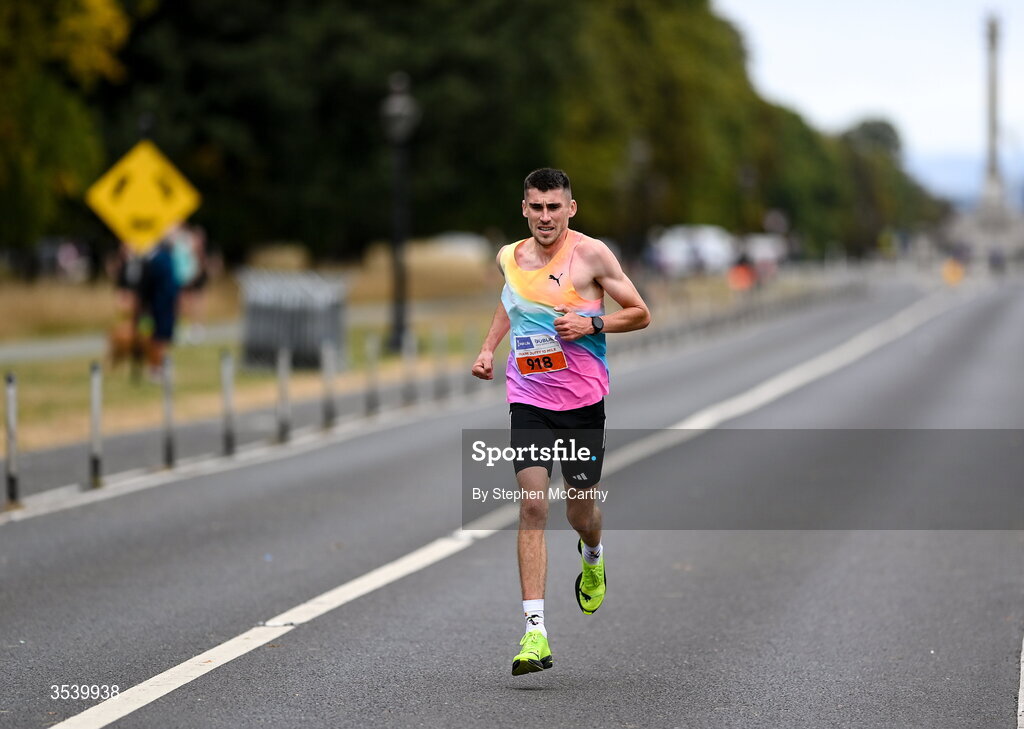 15 August 2026; Michael Brady of Raheny Shamrock AC during the 2026 Irish Life Frank Duffy 10 Mile, in the Phoenix Park, Dublin. Thousands of runners took part in the sold out Irish Life Frank Duffy 10 Mile, the second event in the 2026 Irish Life Dublin Race Series. Photo by Stephen McCarthy/Sportsfile