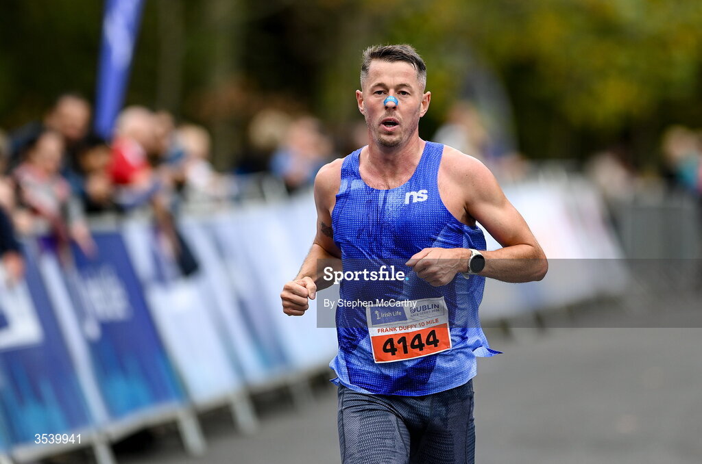 15 August 2026; Wayne Waldron from Dublin on his way to finishing fourth during the 2026 Irish Life Frank Duffy 10 Mile, in the Phoenix Park, Dublin. Thousands of runners took part in the sold out Irish Life Frank Duffy 10 Mile, the second event in the 2026 Irish Life Dublin Race Series. Photo by Stephen McCarthy/Sportsfile