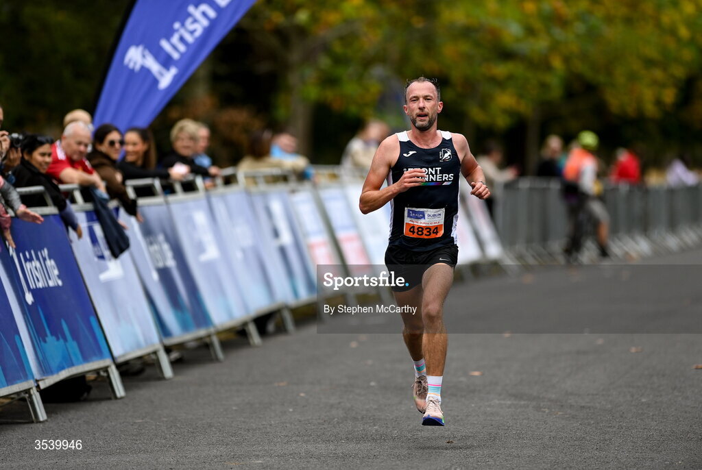 15 August 2026; James Moran of Dublin Front Runners AC during the 2026 Irish Life Frank Duffy 10 Mile, in the Phoenix Park, Dublin. Thousands of runners took part in the sold out Irish Life Frank Duffy 10 Mile, the second event in the 2026 Irish Life Dublin Race Series. Photo by Stephen McCarthy/Sportsfile
