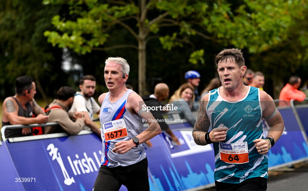 15 August 2026; Robert Merrigan, from Dublin, during the 2026 Irish Life Frank Duffy 10 Mile, in the Phoenix Park, Dublin. Thousands of runners took part in the sold out Irish Life Frank Duffy 10 Mile, the second event in the 2026 Irish Life Dublin Race Series. Photo by Stephen McCarthy/Sportsfile