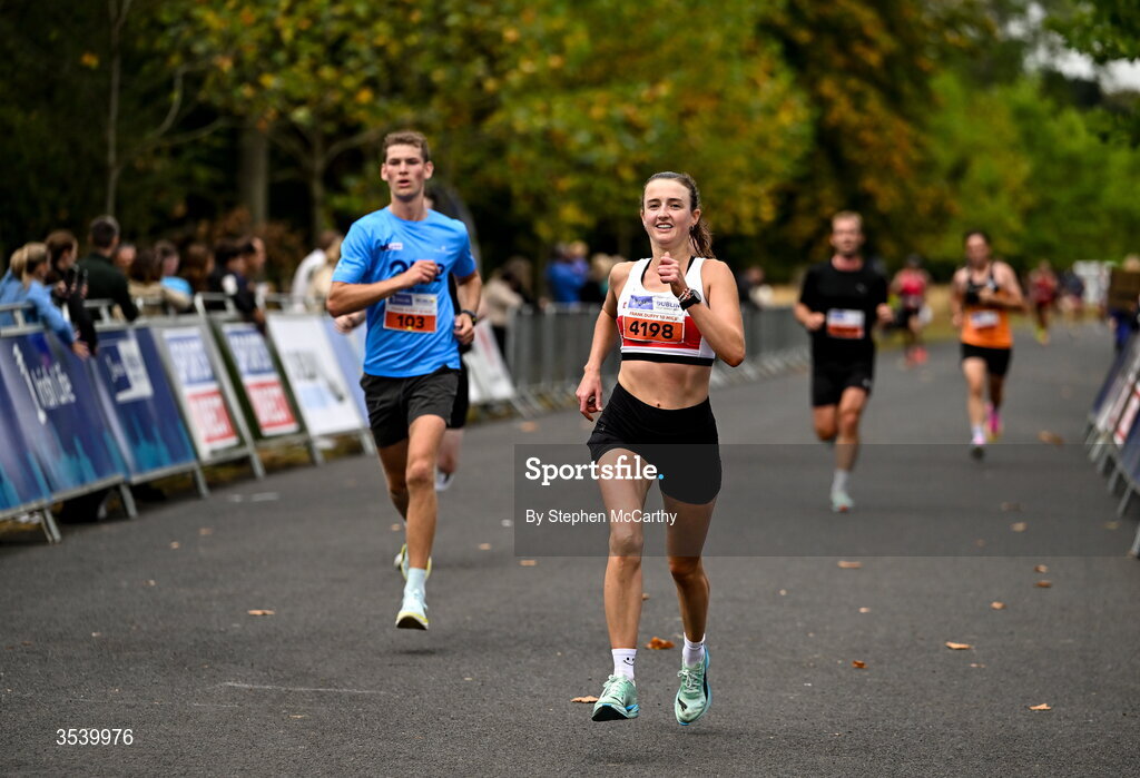 15 August 2026; Elizabeth Maher of Galway City Harriers AC during the 2026 Irish Life Frank Duffy 10 Mile, in the Phoenix Park, Dublin. Thousands of runners took part in the sold out Irish Life Frank Duffy 10 Mile, the second event in the 2026 Irish Life Dublin Race Series. Photo by Stephen McCarthy/Sportsfile