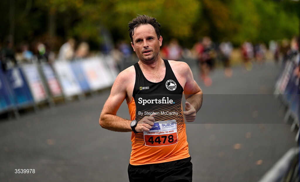 15 August 2026; Neil Felton of Bray Runners AC during the 2026 Irish Life Frank Duffy 10 Mile, in the Phoenix Park, Dublin. Thousands of runners took part in the sold out Irish Life Frank Duffy 10 Mile, the second event in the 2026 Irish Life Dublin Race Series. Photo by Stephen McCarthy/Sportsfile