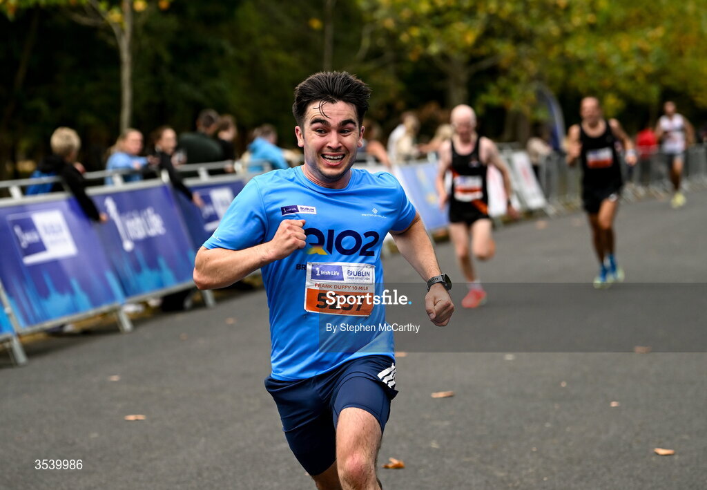 15 August 2026; Cathal McDonnell of the Q102 Running Club during the 2026 Irish Life Frank Duffy 10 Mile, in the Phoenix Park, Dublin. Thousands of runners took part in the sold out Irish Life Frank Duffy 10 Mile, the second event in the 2026 Irish Life Dublin Race Series. Photo by Stephen McCarthy/Sportsfile