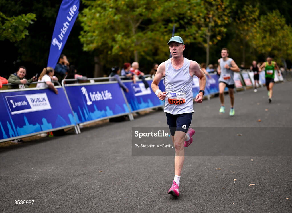 15 August 2026; Dave Bradley from Wicklow during the 2026 Irish Life Frank Duffy 10 Mile, in the Phoenix Park, Dublin. Thousands of runners took part in the sold out Irish Life Frank Duffy 10 Mile, the second event in the 2026 Irish Life Dublin Race Series. Photo by Stephen McCarthy/Sportsfile