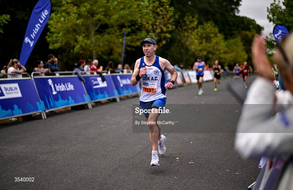 15 August 2026; Cathal Henry of Lusk AC during the 2026 Irish Life Frank Duffy 10 Mile, in the Phoenix Park, Dublin. Thousands of runners took part in the sold out Irish Life Frank Duffy 10 Mile, the second event in the 2026 Irish Life Dublin Race Series. Photo by Stephen McCarthy/Sportsfile