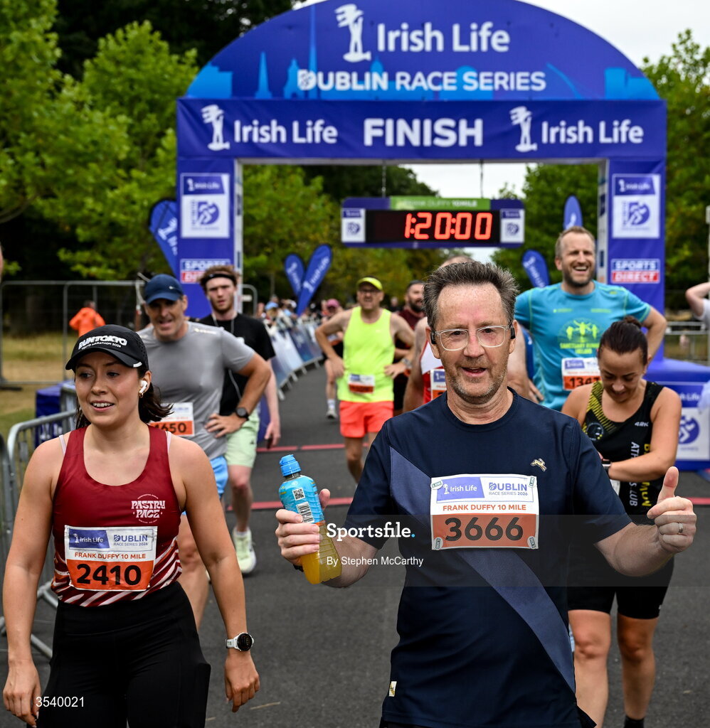 15 August 2026; David McAuley from Dublin after finishing the 2026 Irish Life Frank Duffy 10 Mile, in the Phoenix Park, Dublin. Thousands of runners took part in the sold out Irish Life Frank Duffy 10 Mile, the second event in the 2026 Irish Life Dublin Race Series. Photo by Stephen McCarthy/Sportsfile