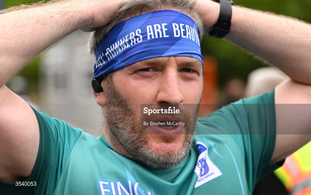 15 August 2026; An athlete after finishing the 2026 Irish Life Frank Duffy 10 Mile, in the Phoenix Park, Dublin. Thousands of runners took part in the sold out Irish Life Frank Duffy 10 Mile, the second event in the 2026 Irish Life Dublin Race Series. Photo by Stephen McCarthy/Sportsfile