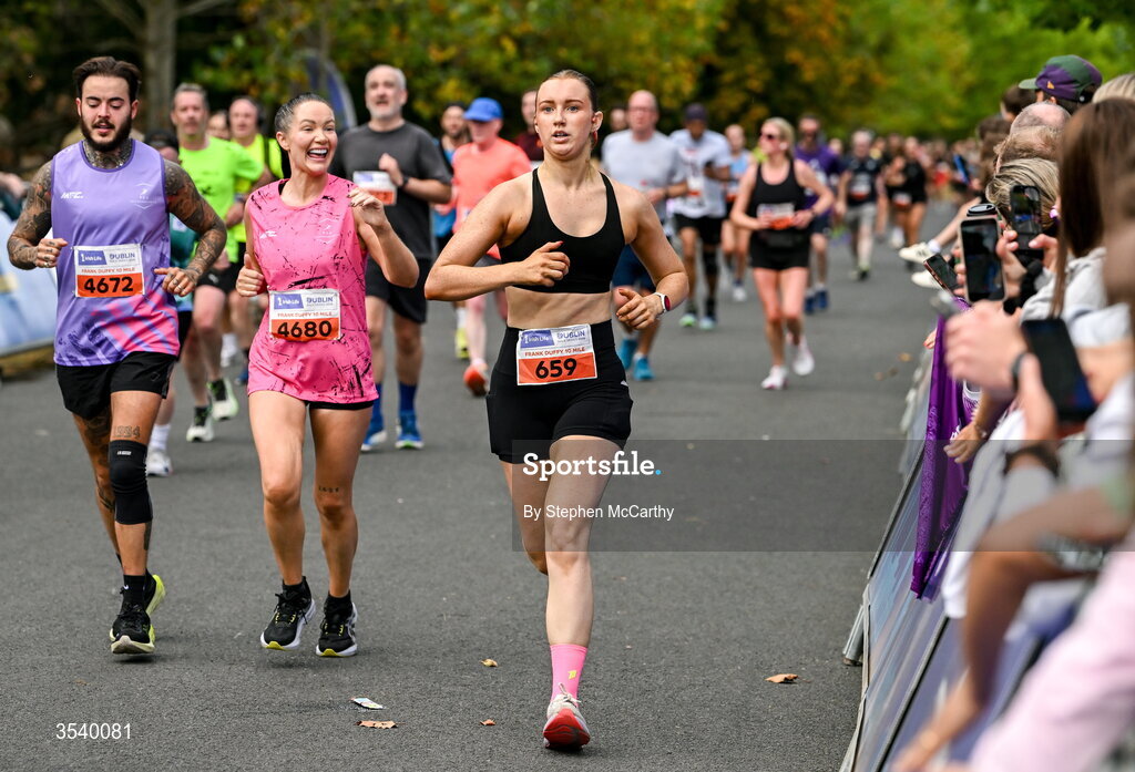 15 August 2026; Katie Salmon from Mayo during the 2026 Irish Life Frank Duffy 10 Mile, in the Phoenix Park, Dublin. Thousands of runners took part in the sold out Irish Life Frank Duffy 10 Mile, the second event in the 2026 Irish Life Dublin Race Series. Photo by Stephen McCarthy/Sportsfile