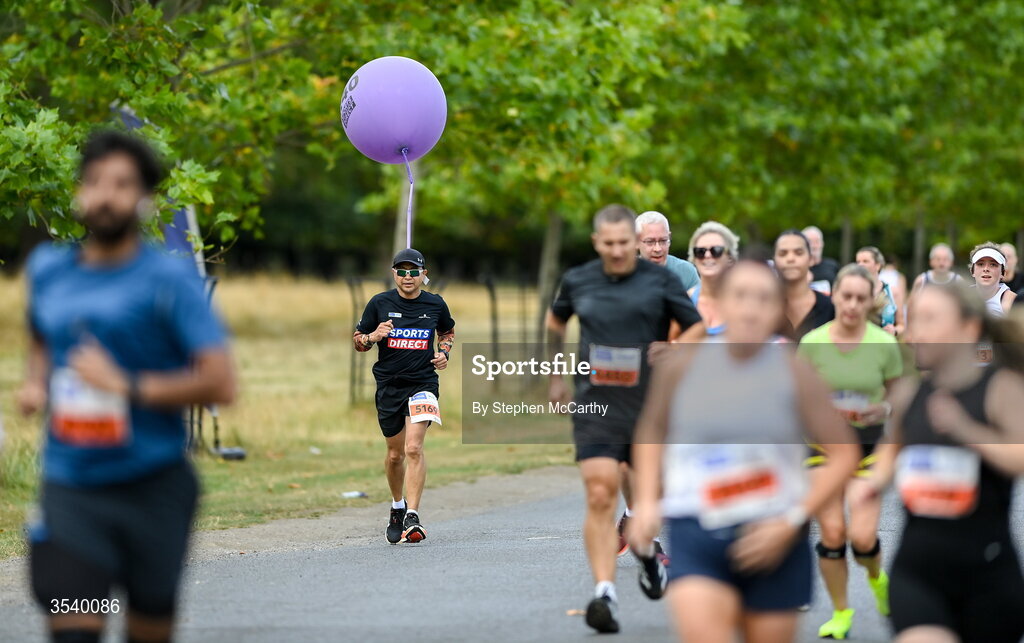 15 August 2026; Pacer Celso Caliguia during the 2026 Irish Life Frank Duffy 10 Mile, in the Phoenix Park, Dublin. Thousands of runners took part in the sold out Irish Life Frank Duffy 10 Mile, the second event in the 2026 Irish Life Dublin Race Series. Photo by Stephen McCarthy/Sportsfile