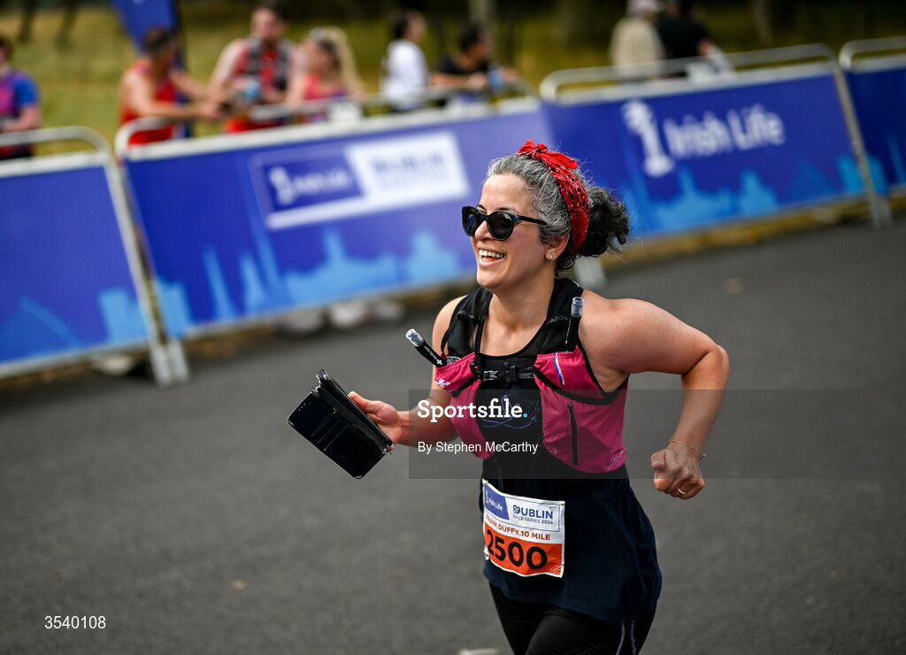 15 August 2026; Hananeh Younesian from Wicklow during the 2026 Irish Life Frank Duffy 10 Mile, in the Phoenix Park, Dublin. Thousands of runners took part in the sold out Irish Life Frank Duffy 10 Mile, the second event in the 2026 Irish Life Dublin Race Series. Photo by Stephen McCarthy/Sportsfile