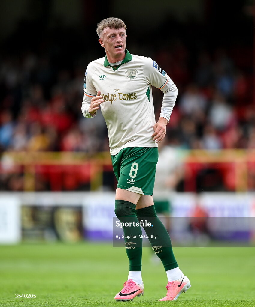 9 August 2026; Chris Forrester of St Patrick's Athletic during the SSE Airtricity Men’s Premier Division match between Shelbourne and St Patrick's Athletic at Tolka Park in Dublin. Photo by Stephen McCarthy/Sportsfile