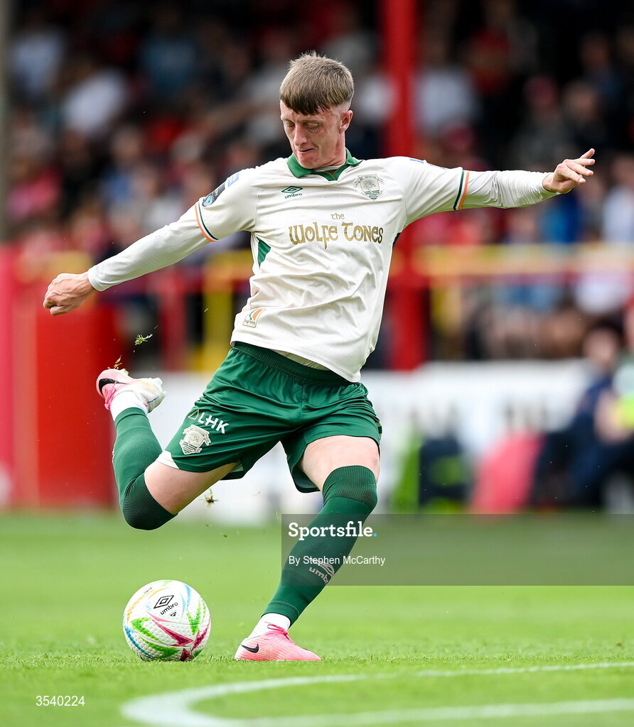 9 August 2026; Chris Forrester of St Patrick's Athletic during the SSE Airtricity Men’s Premier Division match between Shelbourne and St Patrick's Athletic at Tolka Park in Dublin. Photo by Stephen McCarthy/Sportsfile