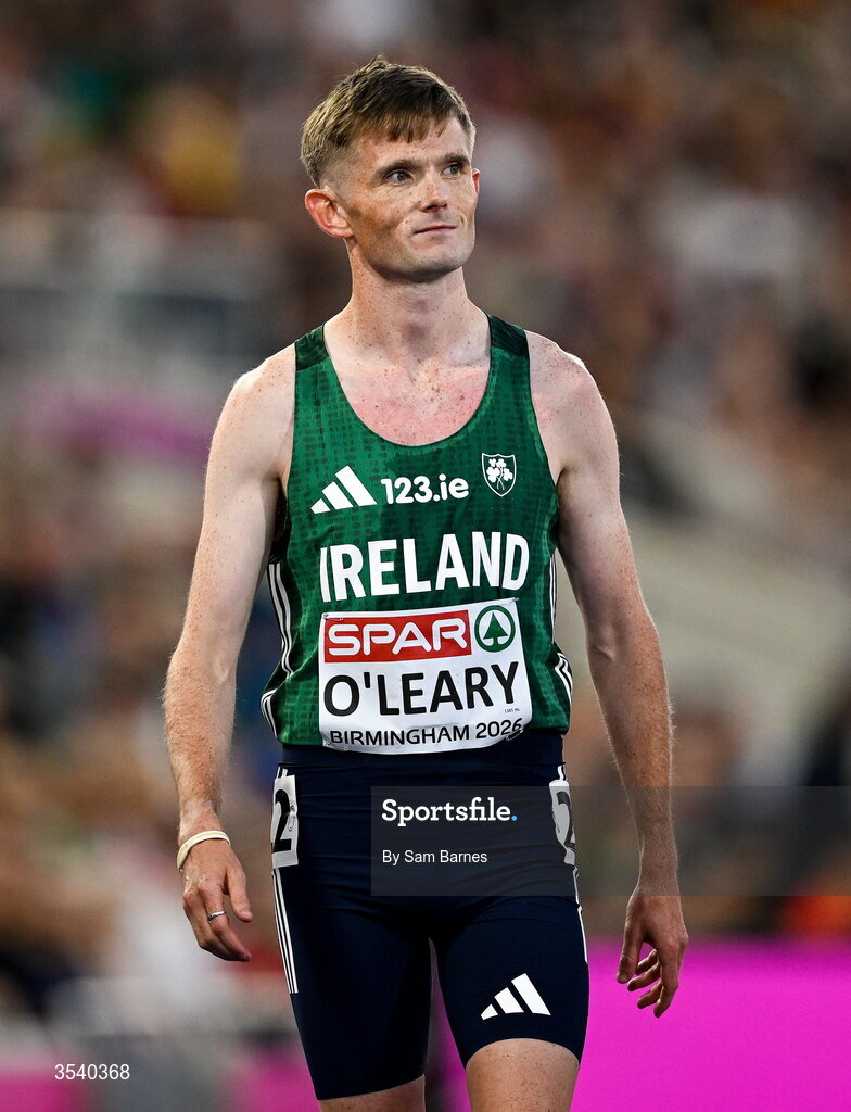 15 August 2026; Jack O’Leary of Ireland before competing in the men's 10,000m final during day six of the European Athletics Championships 2026 at Alexander Stadium in Birmingham, England. Photo by Sam Barnes/Sportsfile