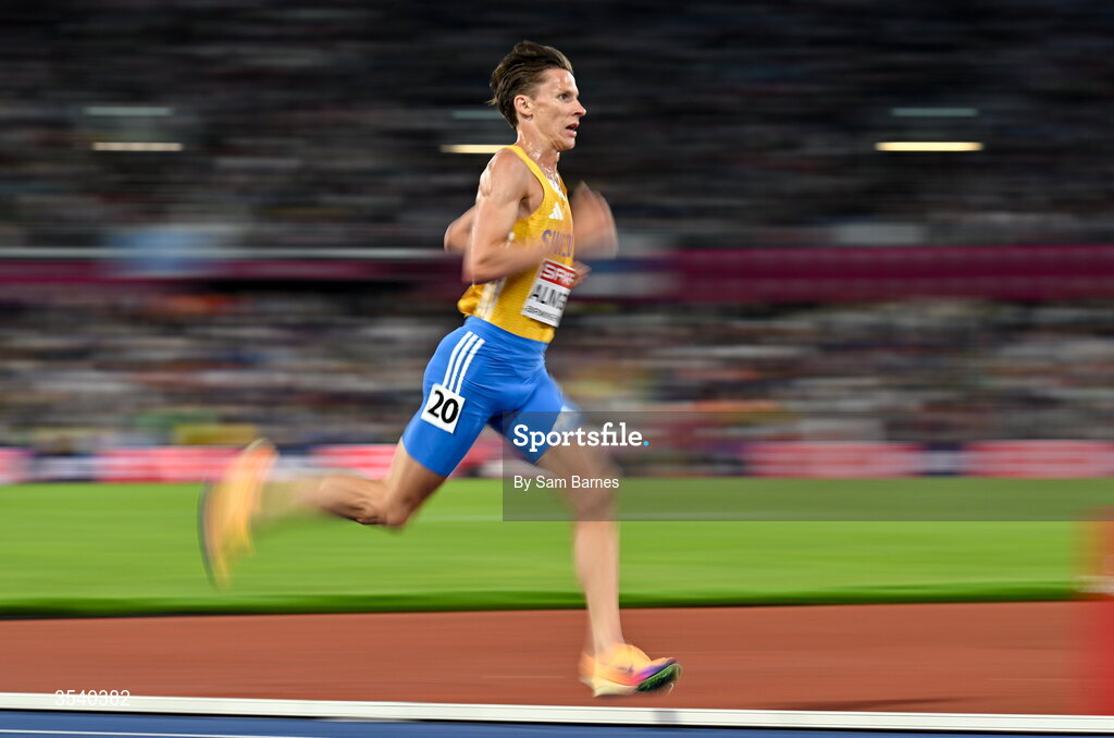 15 August 2026; Andreas Almgren of Sweden during the men's 10,000m final during day six of the European Athletics Championships 2026 at Alexander Stadium in Birmingham, England. Photo by Sam Barnes/Sportsfile Photo by Sam Barnes/Sportsfile