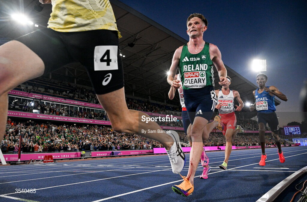 15 August 2026; Jack O’Leary of Ireland during the men's 10,000m final during day six of the European Athletics Championships 2026 at Alexander Stadium in Birmingham, England. Photo by Sam Barnes/Sportsfile