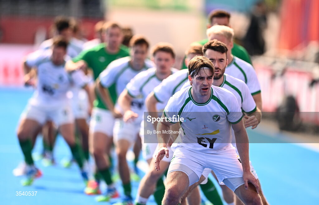 16 August 2026; Alistair Empey of Ireland before the FIH Men's Hockey World Cup 2026 Pool C match between Ireland and Australia at the Belfius Hockey Arena in Wavre, Belgium. Photo by Ben McShane/Sportsfile