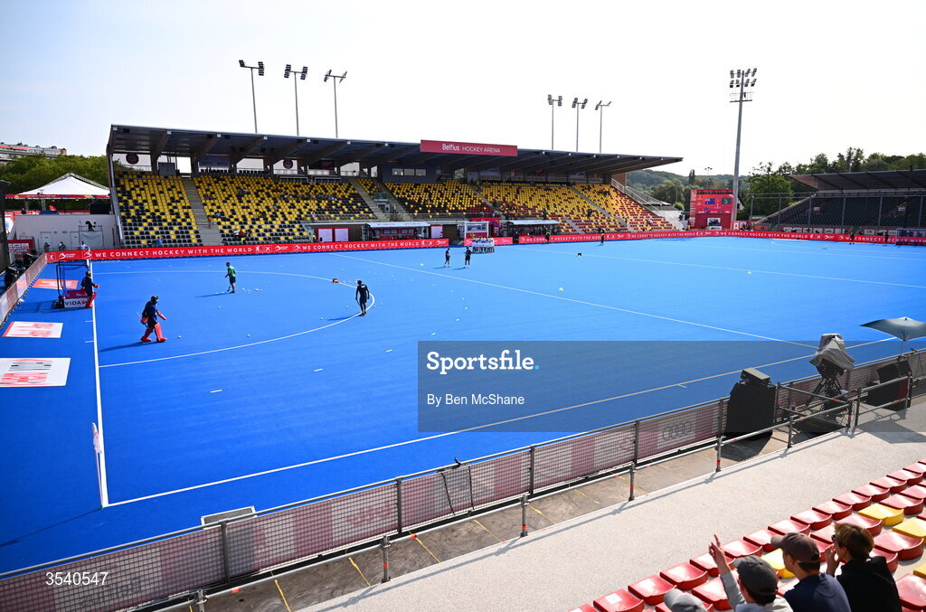 16 August 2026; A general view of the Belfius Hockey Arena before the FIH Men's Hockey World Cup 2026 Pool C match between Ireland and Australia at the Belfius Hockey Arena in Wavre, Belgium. Photo by Ben McShane/Sportsfile
