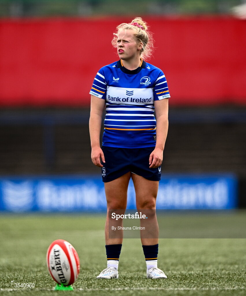 8 August 2026; Dannah O'Brien of Leinster during the Vodafone Womens Interprovincial Championship Round 1 match between Munster and Leinster at Virgin Media Park in Cork. Photo by Shauna Clinton/Sportsfile