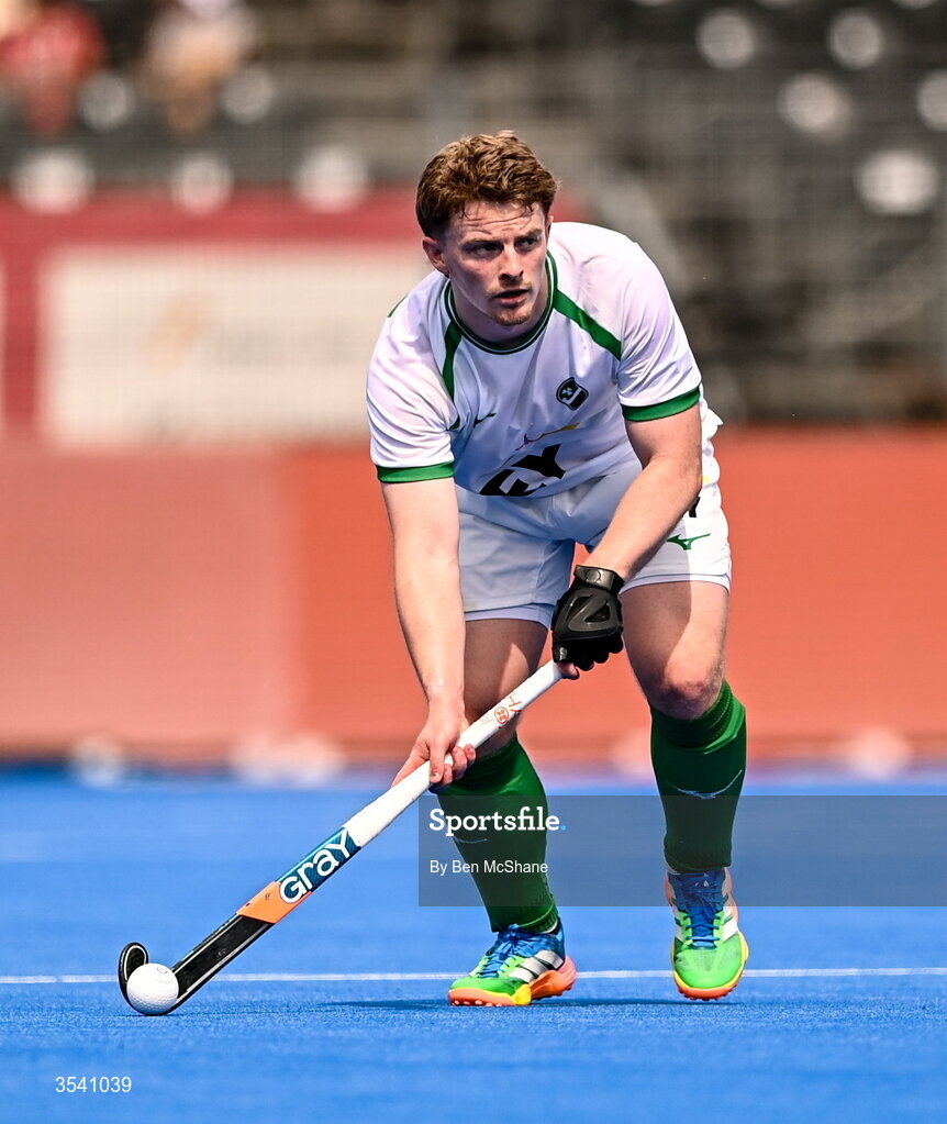 16 August 2026; Peter McKibbin of Ireland during the FIH Men's Hockey World Cup 2026 Pool C match between Ireland and Australia at the Belfius Hockey Arena in Wavre, Belgium. Photo by Ben McShane/Sportsfile