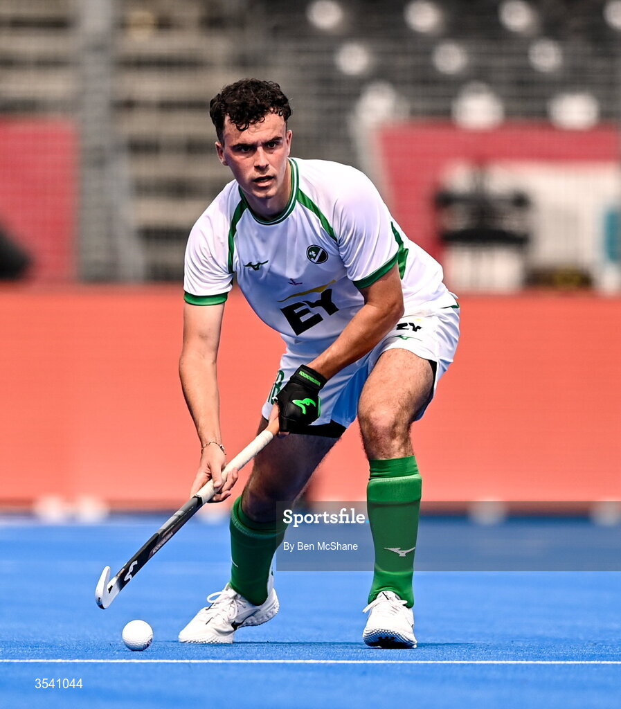 16 August 2026; Mark McNellis of Ireland during the FIH Men's Hockey World Cup 2026 Pool C match between Ireland and Australia at the Belfius Hockey Arena in Wavre, Belgium. Photo by Ben McShane/Sportsfile