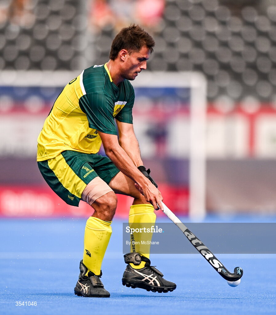 16 August 2026; Tim Brand of Australia during the FIH Men's Hockey World Cup 2026 Pool C match between Ireland and Australia at the Belfius Hockey Arena in Wavre, Belgium. Photo by Ben McShane/Sportsfile