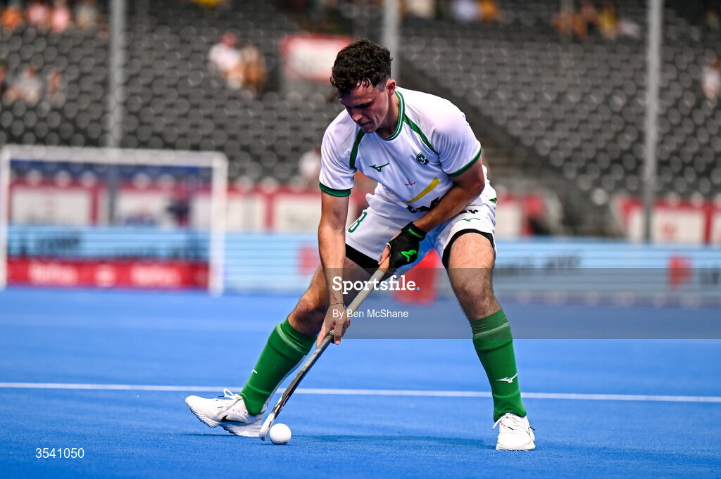 16 August 2026; Mark McNellis of Ireland during the FIH Men's Hockey World Cup 2026 Pool C match between Ireland and Australia at the Belfius Hockey Arena in Wavre, Belgium. Photo by Ben McShane/Sportsfile