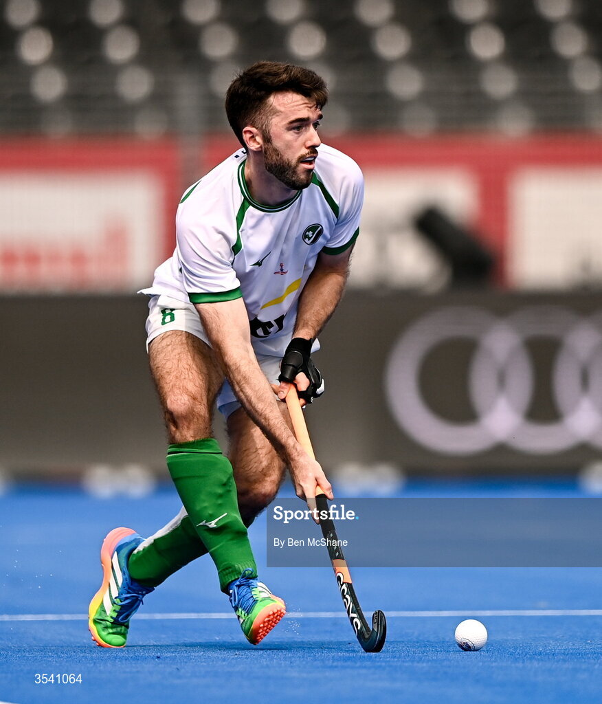 16 August 2026; John McKee of Ireland during the FIH Men's Hockey World Cup 2026 Pool C match between Ireland and Australia at the Belfius Hockey Arena in Wavre, Belgium. Photo by Ben McShane/Sportsfile