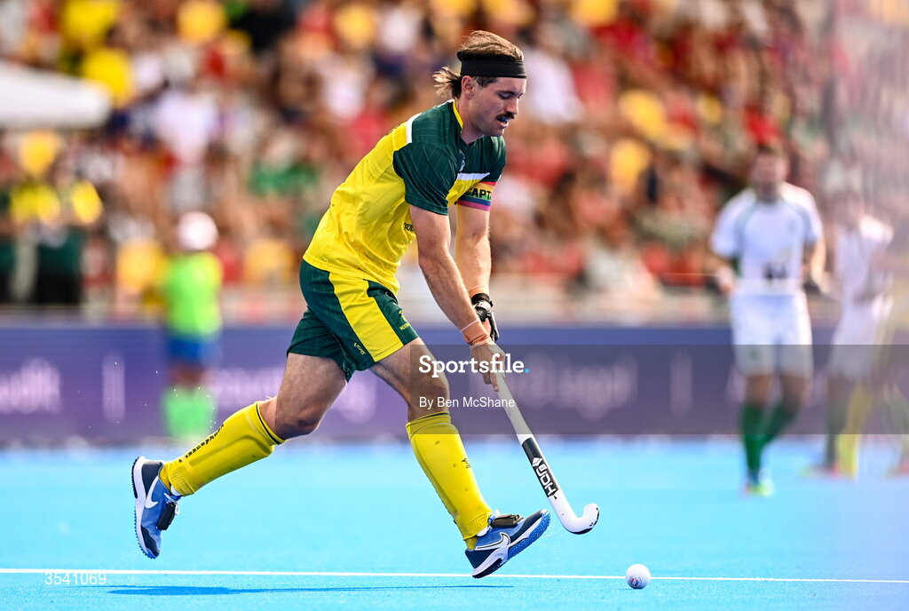 16 August 2026; Jeremy Hayward of Australia during the FIH Men's Hockey World Cup 2026 Pool C match between Ireland and Australia at the Belfius Hockey Arena in Wavre, Belgium. Photo by Ben McShane/Sportsfile